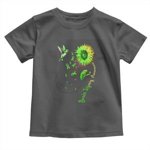 Traumatic Brain Injury Awareness Toddler T Shirt Sunflower Hummingbird TS02 Dark Heather Print Your Wear