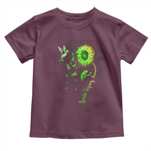 Traumatic Brain Injury Awareness Toddler T Shirt Sunflower Hummingbird TS02 Maroon Print Your Wear