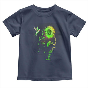 Traumatic Brain Injury Awareness Toddler T Shirt Sunflower Hummingbird TS02 Navy Print Your Wear