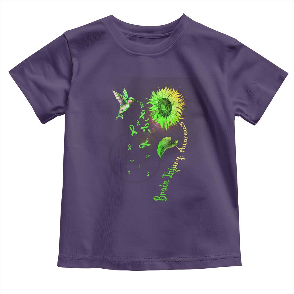 Traumatic Brain Injury Awareness Toddler T Shirt Sunflower Hummingbird TS02 Purple Print Your Wear