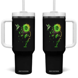 Traumatic Brain Injury Awareness Tumbler With Handle Sunflower Hummingbird TS02 One Size: 40 oz Black Print Your Wear