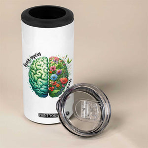 Traumatic Brain Injury Awareness 4 in 1 Can Cooler Tumbler TBI Warrior Green Floral Brain TS02 Print Your Wear