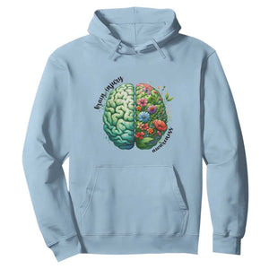 Traumatic Brain Injury Awareness Hoodie TBI Warrior Green Floral Brain TS02 Light Blue Print Your Wear