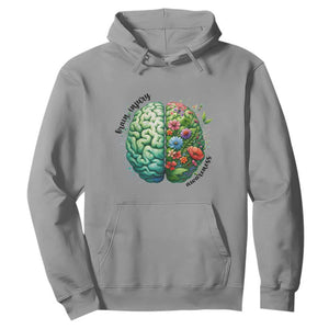Traumatic Brain Injury Awareness Hoodie TBI Warrior Green Floral Brain TS02 Sport Gray Print Your Wear