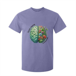 Traumatic Brain Injury Awareness T Shirt For Kid TBI Warrior Green Floral Brain TS02 Violet Print Your Wear