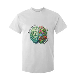 Traumatic Brain Injury Awareness T Shirt For Kid TBI Warrior Green Floral Brain TS02 White Print Your Wear