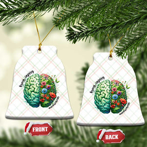 Traumatic Brain Injury Awareness Ceramic Ornament TBI Warrior Green Floral Brain TS02 Print Your Wear