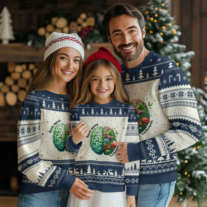 Traumatic Brain Injury Awareness Ugly Christmas Sweater TBI Warrior Green Floral Brain TS02 Beige Navy Print Your Wear