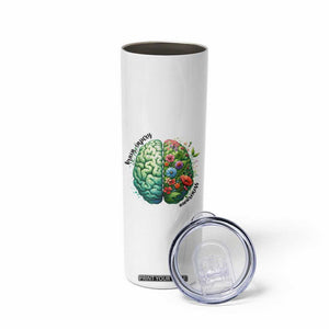 Traumatic Brain Injury Awareness Skinny Tumbler TBI Warrior Green Floral Brain TS02 Print Your Wear