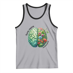 Traumatic Brain Injury Awareness Tank Top TBI Warrior Green Floral Brain TS02 Athletic Heather Black Print Your Wear