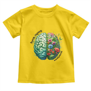 Traumatic Brain Injury Awareness Toddler T Shirt TBI Warrior Green Floral Brain TS02 Daisy Print Your Wear