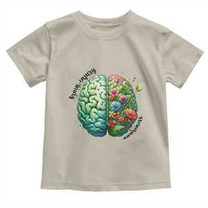 Traumatic Brain Injury Awareness Toddler T Shirt TBI Warrior Green Floral Brain TS02 Sand Print Your Wear