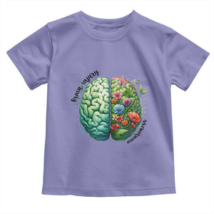 Traumatic Brain Injury Awareness Toddler T Shirt TBI Warrior Green Floral Brain TS02 Violet Print Your Wear
