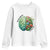 Traumatic Brain Injury Awareness Youth Sweatshirt TBI Warrior Green Floral Brain TS02 White Print Your Wear