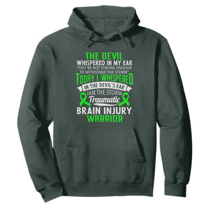 Traumatic Brain Injury Awareness Hoodie TBI Warrior I Am The Storm TS02 Dark Forest Green Print Your Wear