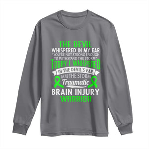 Traumatic Brain Injury Awareness Long Sleeve Shirt TBI Warrior I Am The Storm TS02 Charcoal Print Your Wear