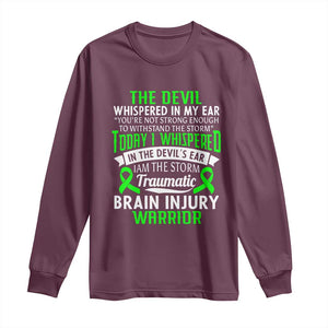 Traumatic Brain Injury Awareness Long Sleeve Shirt TBI Warrior I Am The Storm TS02 Maroon Print Your Wear