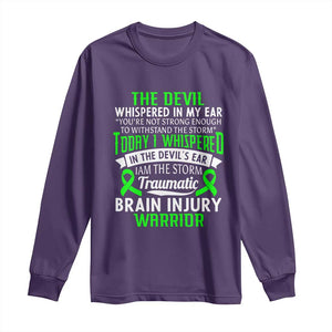 Traumatic Brain Injury Awareness Long Sleeve Shirt TBI Warrior I Am The Storm TS02 Purple Print Your Wear