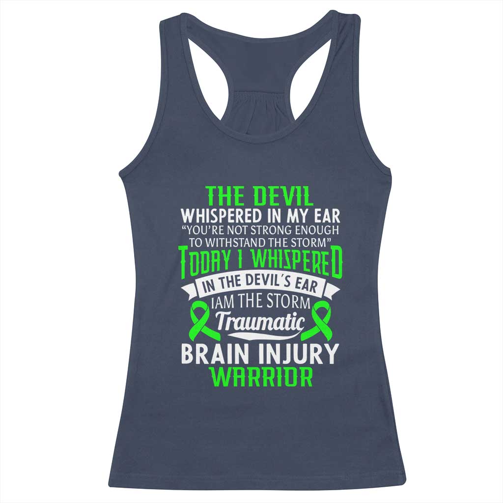 Traumatic Brain Injury Awareness Racerback Tank Top TBI Warrior I Am The Storm TS02 Navy Print Your Wear