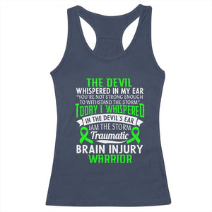 Traumatic Brain Injury Awareness Racerback Tank Top TBI Warrior I Am The Storm TS02 Navy Print Your Wear