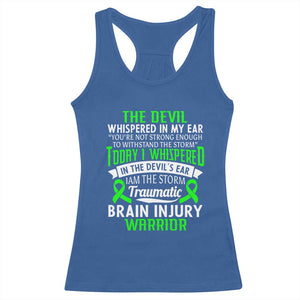 Traumatic Brain Injury Awareness Racerback Tank Top TBI Warrior I Am The Storm TS02 Royal Blue Print Your Wear