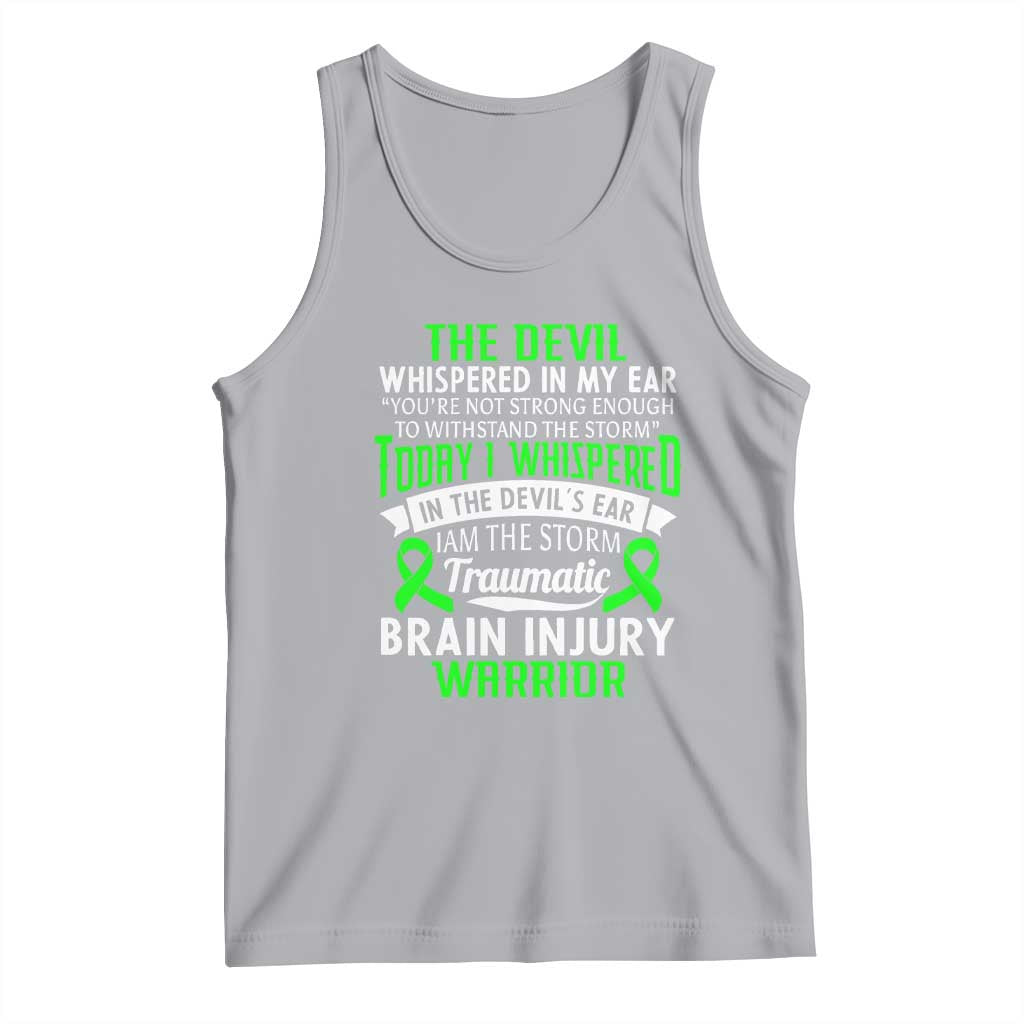 Traumatic Brain Injury Awareness Tank Top TBI Warrior I Am The Storm TS02 Athletic Heather Print Your Wear