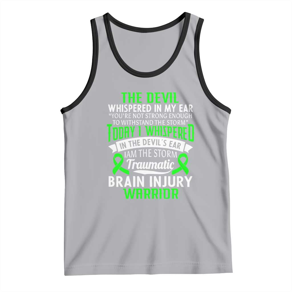 Traumatic Brain Injury Awareness Tank Top TBI Warrior I Am The Storm TS02 Athletic Heather Black Print Your Wear