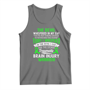 Traumatic Brain Injury Awareness Tank Top TBI Warrior I Am The Storm TS02 Black Heather Print Your Wear