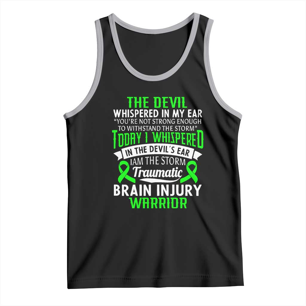 Traumatic Brain Injury Awareness Tank Top TBI Warrior I Am The Storm TS02 Black Athletic Heather Print Your Wear