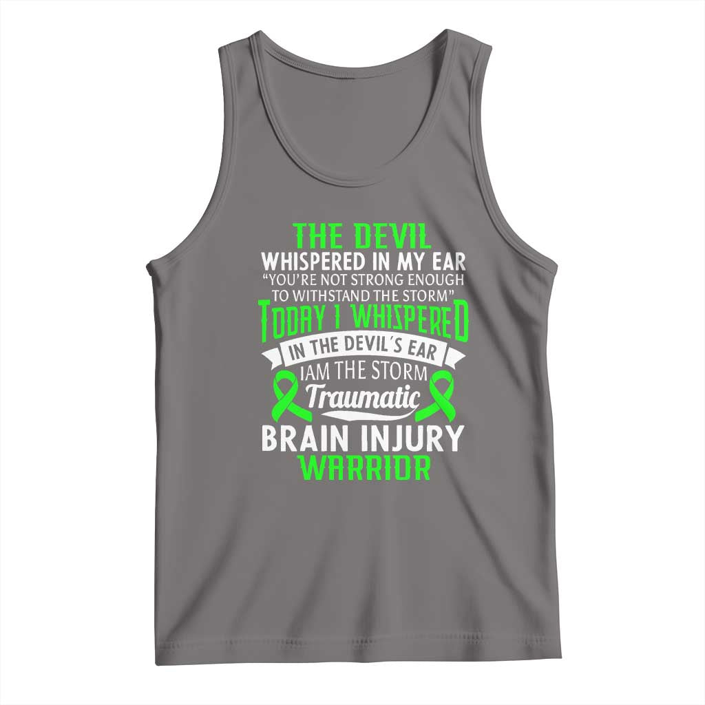 Traumatic Brain Injury Awareness Tank Top TBI Warrior I Am The Storm TS02 Deep Heather Print Your Wear