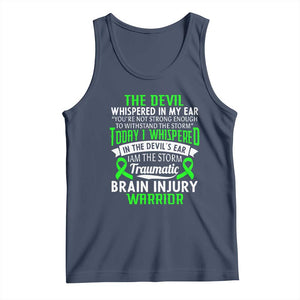 Traumatic Brain Injury Awareness Tank Top TBI Warrior I Am The Storm TS02 Navy Print Your Wear