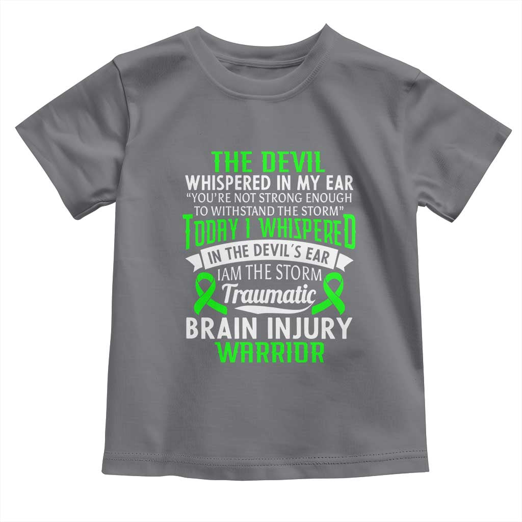 Traumatic Brain Injury Awareness Toddler T Shirt TBI Warrior I Am The Storm TS02 Charcoal Print Your Wear