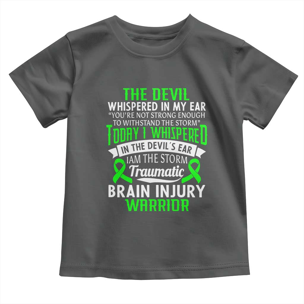 Traumatic Brain Injury Awareness Toddler T Shirt TBI Warrior I Am The Storm TS02 Dark Heather Print Your Wear