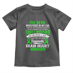 Traumatic Brain Injury Awareness Toddler T Shirt TBI Warrior I Am The Storm TS02 Dark Heather Print Your Wear