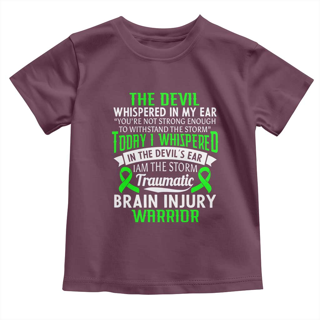 Traumatic Brain Injury Awareness Toddler T Shirt TBI Warrior I Am The Storm TS02 Maroon Print Your Wear