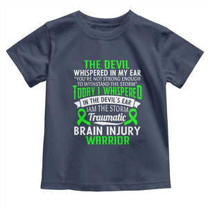 Traumatic Brain Injury Awareness Toddler T Shirt TBI Warrior I Am The Storm TS02 Navy Print Your Wear