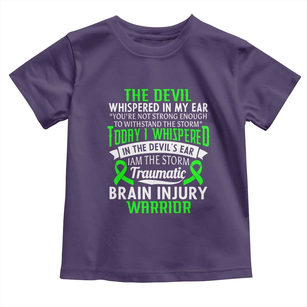 Traumatic Brain Injury Awareness Toddler T Shirt TBI Warrior I Am The Storm TS02 Purple Print Your Wear