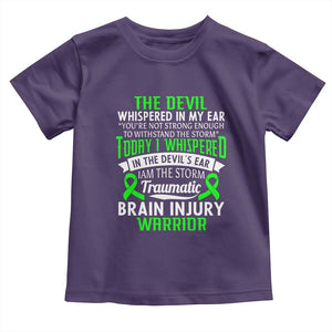 Traumatic Brain Injury Awareness Toddler T Shirt TBI Warrior I Am The Storm TS02 Purple Print Your Wear