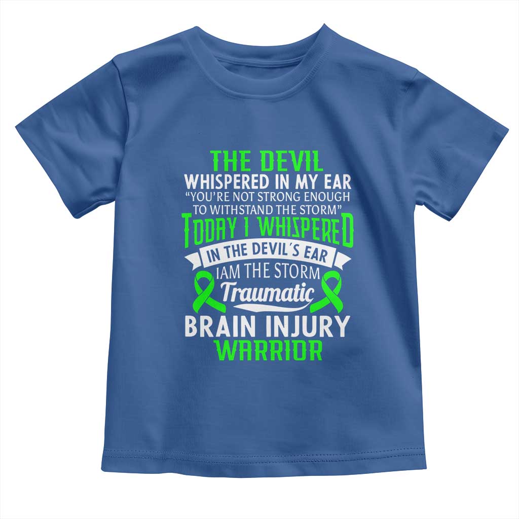 Traumatic Brain Injury Awareness Toddler T Shirt TBI Warrior I Am The Storm TS02 Royal Blue Print Your Wear