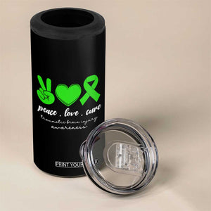 Traumatic Brain Injury Awareness 4 in 1 Can Cooler Tumbler Peace Love Cure TBI Warrior TS02 Print Your Wear