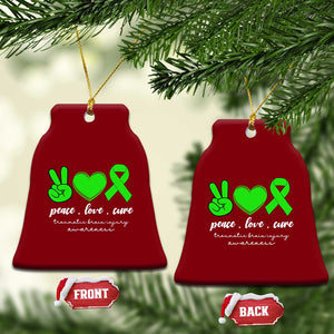 Traumatic Brain Injury Awareness Ceramic Ornament Peace Love Cure TBI Warrior TS02 Print Your Wear