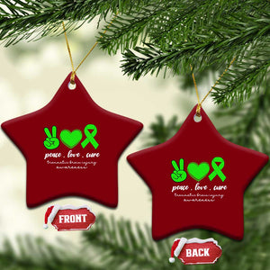 Traumatic Brain Injury Awareness Ceramic Ornament Peace Love Cure TBI Warrior TS02 Print Your Wear