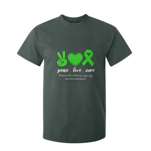 Traumatic Brain Injury Awareness T Shirt For Kid Peace Love Cure TBI Warrior TS02 Dark Forest Green Print Your Wear