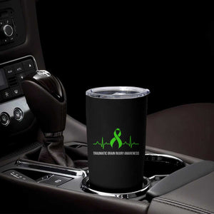 Traumatic Brain Injury Awareness Tumbler Cup TBI Warrior Heartbeat Green Ribbon TS02 Print Your Wear