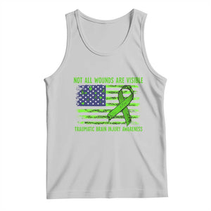 Traumatic Brain Injury Awareness Tank Top Not All Wounds Are Visible TBI Warrior American Flag TS02 Ash Print Your Wear