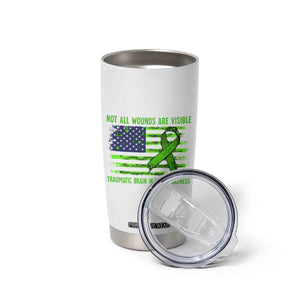 Traumatic Brain Injury Awareness Tumbler Cup Not All Wounds Are Visible TBI Warrior American Flag TS02 Print Your Wear