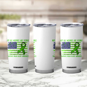 Traumatic Brain Injury Awareness Tumbler Cup Not All Wounds Are Visible TBI Warrior American Flag TS02 Print Your Wear