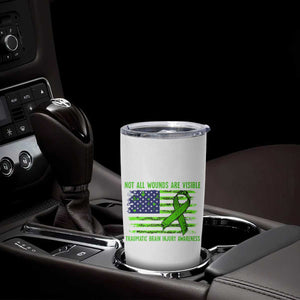 Traumatic Brain Injury Awareness Tumbler Cup Not All Wounds Are Visible TBI Warrior American Flag TS02 Print Your Wear