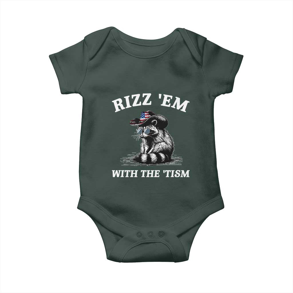 Autism Racoon Cowboy Baby Onesie Rizz Em With The Tism TS02 Print Your Wear