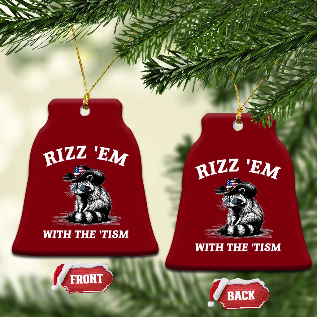Autism Racoon Cowboy Ceramic Ornament Rizz Em With The Tism TS02 Print Your Wear